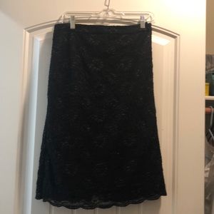 Banana Republic black lace pencil skirt.